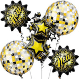 5 Giant Happy New Year 2026 Balloons Party Decorations Kit