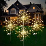 2 Pack Solar Firefly Garden Lights 16 LED Warm White Waterproof Yard Patio Decor
