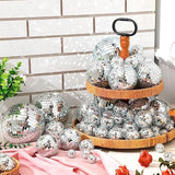 200 Pcs Mini Mirror Disco Ball Ornaments Mardi Gras Small Silver Hanging Decorations Reflective Tiny Balls Bulk For 70S 80S 90S Disco Party, Christmas Tree(8'', 6'', 4'', 3'', 2,'' 1'')