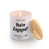 Smells Like You’Re Engaged Couples Gifts Bride Groom Fiance Engagement Bridal Shower Bachelorette Engagement Scented Candle Home Office Jar Candles Sage Floral Lavender Scent Soy Wax 9.5 Oz