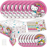 Hello Kitty Birthday Decorations - Hello Kitty Party Decorations - Plates, Napkins, Tablecloth, Checklist - Party Supplies for 8 Guests