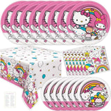 Hello Kitty Birthday Decorations - Hello Kitty Party Decorations - Plates, Napkins, Tablecloth, Checklist - Party Supplies for 8 Guests