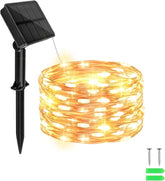 16.4FT 50 LED Solar Fairy Lights Outdoor Waterproof Warm White String Lights with 8 Modes for Patio Backyard Garden Landscape Decor