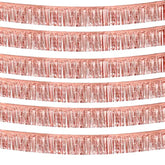 6 Pack 10 Feet Rose Gold Foil Fringe Garland Metallic Tinsel Streamers Banner Wall Hanging Curtain Backdrop Banner For Parade Floats, Thanksgiving, Christmas, Birthday, Halloween Party Decorations