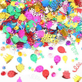 Happy Birthday Glitter Confetti, Birthday Party Metallic Foil Table Confetti Multicolor Cake Balloon Sprinkles Table Centerpiece For Baby Shower Party Decorations