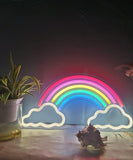 Rainbow Neon Sign USB LED Wall Light Hanging or Standing Acrylic Decor for Bedroom Bar Shop