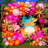 All-In-1 Pink And Orange Balloon Arch Kit With Bonus Starburst Balloons For Pink And Orange Party Decorations - Pinks And Oranges Balloons For Oranges And Pinks Party Decorations, Graduation, Birthday