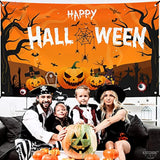 Extra Large Happy Halloween Banner 72x44 Inch Spooky Backdrop Pumpkin Party Decor