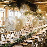 Dandy Decor 60 Pack Gold Balloons + Confetti Balloons W/Ribbon | Gold Latex | Golden | White And Gold 12 Inch Durable & Long Lasting Latex |