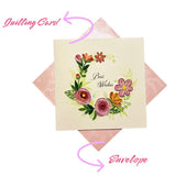 Handcraft 3D Quilling Greeting Happy Birthday Card Best Wishes For Him, Her, Friend, Mom, Daughter, Sister, Blank Inside, Includes Envelope, Ready To Gift, Premium Paper