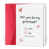 Will You Be My Girlfriend Card, Unique Valentine'S Day Card For Girlfriend,Love Messages Card, Proposal Card For Her