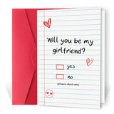 Will You Be My Girlfriend Card, Unique Valentine'S Day Card For Girlfriend,Love Messages Card, Proposal Card For Her