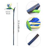 Bird Of Paradise Artificial Plant 6Pcs Rubber Strelitzia Artificial Flowers Bouquet Tropical Flowers For Home Garden Office Wedding Party Decor (Blue)