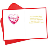 Happy Valentines Day Card For Husband From Wife Romantic Valentine'S Card Gift For Him Men With Envelope 5X7 Inch Heart Balloon Message Insde
