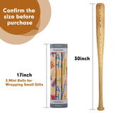 Happy Birthday Gift Wrapping Paper - 3 Mini Rolls 17" X 120" - Brown Kraft Wrap Paper Roll For Kids, Boys And Girls