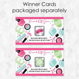 Big Dot of Happiness Spa Day - Girls Makeup Party Game Scratch Off Cards - 22 Count