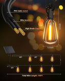 100FT Solar String Lights with Remote 31 Shatterproof LED Bulbs Dimmable Patio Lights