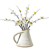 6Pcs Artificial Branches Peach Blossom,20In Fake Silk Plum Blossoms Tree Stem Cherry Flowers For Vase Home Office Bedroom Party Wedding Table Centerpiece Decor (White)