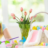 10 Pcs Fake Tulips Tulips Artificial Flowers Real Touch Fake Flowers Artificial Flower Bouquet For Home Table Party Wedding Decoration(Light Pink)