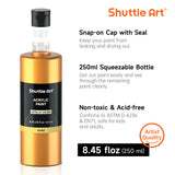 8 Colors Metallic Acrylic Paint, 250Ml/8.45Oz Bottles Acrylic Paint Set, Rich Metallic Shade, Bulk Painting Supplies For Artists, Beginners And Kids Painting On Rocks Crafts Canvas Wood