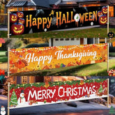 3 Pcs Halloween Thanksgiving Christmas Yard Banner Decorations Outdoor Indoor