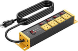 Heavy Duty 20A Surge Protector Power Strip with Individual Switches 6FT 12 Gauge Extension Cord Wall Mount
