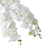33" Artificial Phalaenopsis Flowers 6 Pcs Artificial Orchid Flowers Stem Plants For Home Décor (Pure White)