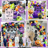 Halloween Balloon Garland Arch Kit with BOO Pumpkin Spider Balloons for Party Decorations
