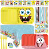 Spongebob Birthday Party Set for 16 with Banner, Tableware & Decorations