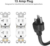 Heavy Duty Magnetic Power Strip 8 Outlets 4800J 12AWG 6FT Wall Mount Surge Protector Black