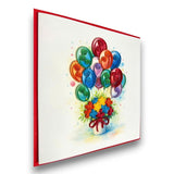 Handmade Quilling Love Card Romantic Greeting For Valentine Birthday Anniversary Special Occasion Congratulations Floral Balloon Design Heartfelt Gift Blank Inside