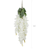 Silk Wisteria Flower Artificial 2.13 Feet Hanging Wisteria Vine Fake Flower Bush String Home Party Wedding Decoration,Pack Of 4?White?