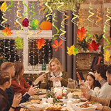 Thanksgiving Swirls For Hanging Fall Decororations - 45 Pcs Pumpkin Maple Leaves Foil Hanging Autumn Decorations For Home Office School Thanksgiving Autumn Harvest Ceiling Streamers Party