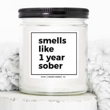 You Nique Designs Smells Like 1 Year Sober Candle - Cool Sobriety Gifts For Men, Women, Sober Surprise For Men, Women, Sobriety Anniversary Candle, 1 Year Sobriety Gifts (Mahogany Teakwood)