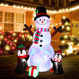6Ft Christmas Inflatables Outdoor Decorations, Upgrade Cute Inflatable Snowman Penguins Blow Up Yard Decorations With Ro