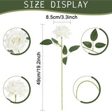 12Pcs Velvet Roses Artificial Flowers Silk White Roses Faux Roses With Stems Fake Rose Bouquet For Diy Wedding Home Party Table Centerpiece Arrangement Decoration(White)