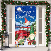 Christmas Gnome Door Cover Holiday Gnome Door Cover Decoration Gnome Background Banner Xmas Door Banner Christmas Door Decoration For Front Door Holiday Party, 70.9 X 35.4 Inches