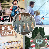 Gone Fishing String Hanging Banner For Birthday Welcome Home Vacation Family Reunion Bass Fishing Competition Freshwater Pond Outdoor Salt Water Tournament Retirement Barbecue Party Decoration (1