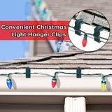 Christmas Light Hangers Clips 7/8 Inch Fascia Board Clips Hooks Holiday Deck Light Hooks For Christmas Decoration Roof Gutter Fence In Thickness From 3/4'' To 7/8", Green, 100 Pcs