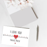 Cute Valentines Day Card For Him Her, Whimsical Anniversary Card For Boyfriend Girlfriend, Funny Happy Birthday Card For Partner Mom Dad, I Love You This Much