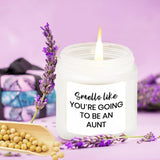 New Auntie Gifts First Time Scented Candle - Pregnancy Announcement For Aunt - Promoted To Auntie - Promoted From Bestie To Auntie - Baby Reveal Gifts For Sister Friend Soy Candle 4Oz