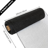 6 Rolls Poly Burlap Mesh 10 Inches Deco Mesh Ribbon 60 Yards Mesh For