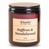 Soy Candle Gifts For Women & Men - 7Oz Brown Scented Candle,50-Hour Burn Time,Aromatherapy Jar For Home Decor,Relaxing Ambiance In Bedroom & Office(Saffron Sandalwood)