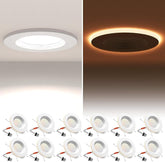 12 Pack 5/6 Inch LED Can Lights with Night Light 5CCT Dimmable 1200LM Recessed Downlights