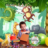 9Pcs Safari Jungle Animal Balloons, Wild One Party Decor with Elephant, Monkey & More