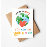 To A Special Mema You Mean The World To Us Card - Cute Happy Birthday Card For Mema - I Love You Card - Greeting Card For Mother'S Day - Birthday - Anniversary - Holiday