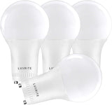 GU24 LED Light Bulbs 4 Pack 60W Equivalent 2700K Warm White Dimmable 800 Lumens Twist Lock