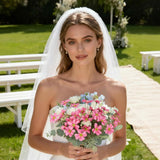 10 Pcs Cosmos Artificial Flowers 16.9 In Cosmos Faux Silk Flowers Fake Wildflowers Artificial Daisies For Home Decor Floral Arrangements Wedding Table Centerpieces (Deep Pink)