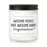 Gender Reveal Gifts, New Parents Gifts For Couples- 9Oz Lavender Scented Soy Wax Candle- Presents For New Mom, Mom To Be, Expecting Mother, Pregnancy Women, Baby Shower