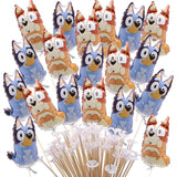 Pack of 20 Bluey & Bingo Mini Character Balloons with Sticks and Cups – Kids Birthday Party Decorations